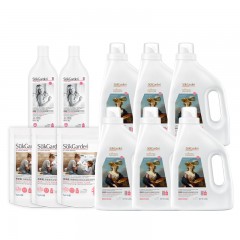 蔬果园 (XM)珞珈樱花经典留香洗衣乳液1.25kg*6+雪绒松内衣洗衣液200g*2+白盾除菌凝珠8g*10颗*3袋