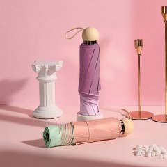尼诺里拉超轻素雅彩胶晴雨伞遮阳伞女防紫外线便携防晒伞NG6348