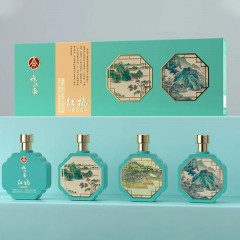 五粮液 生态红福咏江南52°浓香型白酒250ML*4瓶