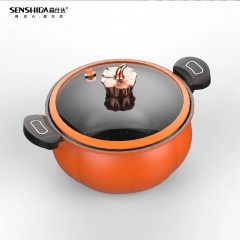 森仕达(SENSHIDA)森诺菲南瓜微压锅7L SSD-159 熟铁材质口径28CM 防溢锅盖
