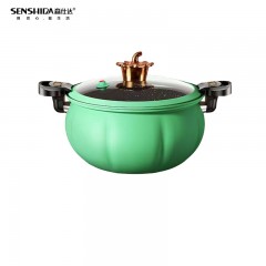 森仕达(SENSHIDA)森诺菲南瓜微压锅7L SSD-159 熟铁材质口径28CM 防溢锅盖