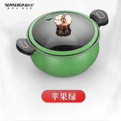 森仕达(SENSHIDA)森诺菲南瓜微压锅7L SSD-159 熟铁材质口径28CM 防溢锅盖